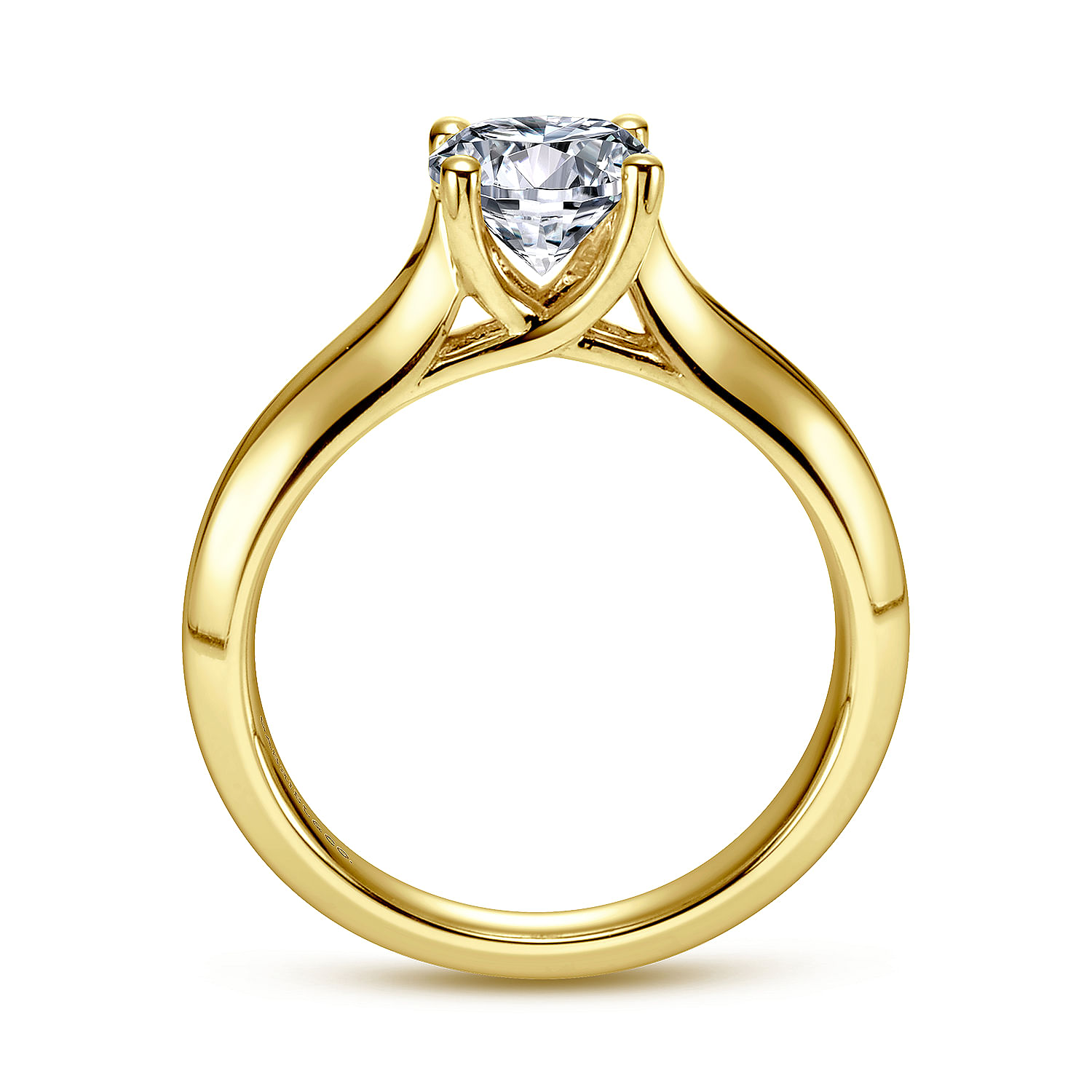 Hunter - 14K Yellow Gold Round Diamond Engagement Ring - Shot 2