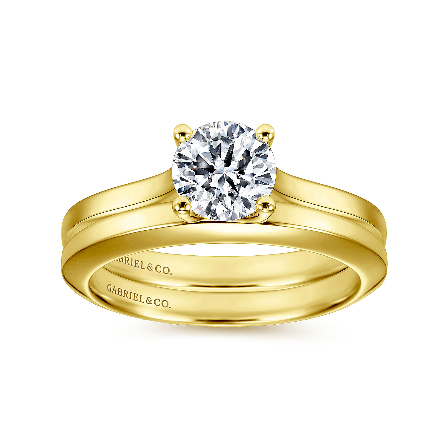 Hunter - 14K Yellow Gold Round Diamond Engagement Ring - Shot 4