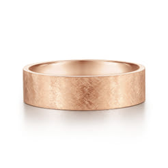 Ian - 14K Rose Gold 6mm - Men's Wedding Band in Brushed Finish