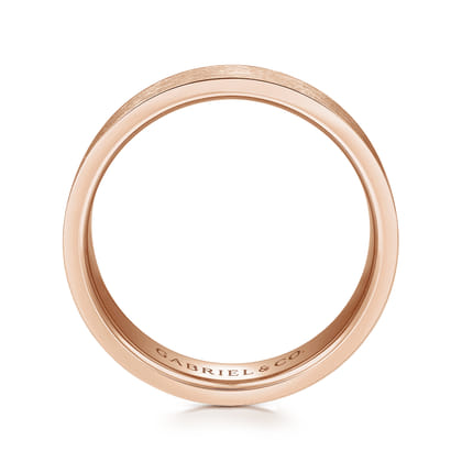 Ian - 14K Rose Gold 6mm - Men's Wedding Band in Brushed Finish