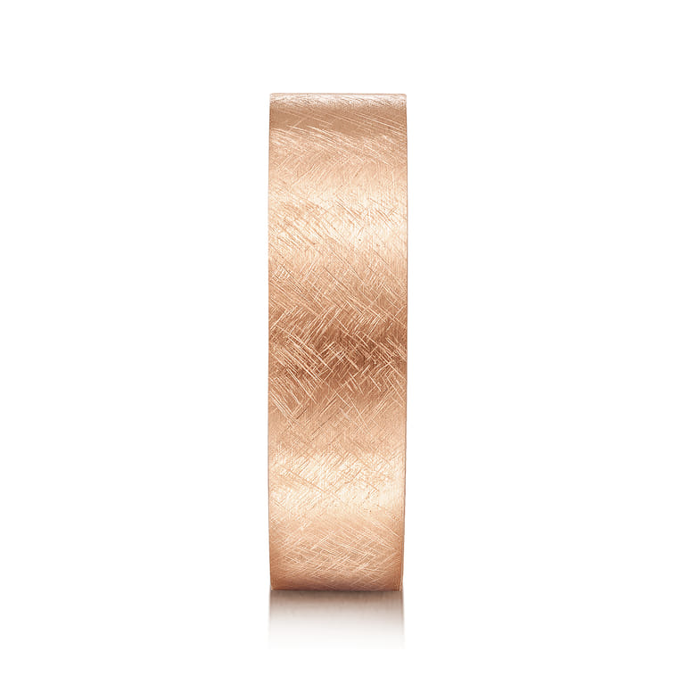 Ian - 14K Rose Gold 6mm - Men's Wedding Band in Brushed Finish - Shot 4