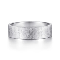 Ian - 14K White Gold 6mm - Men's Wedding Band in Brushed Finish