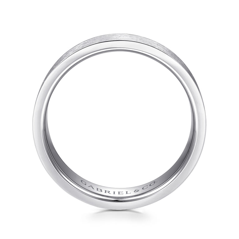 Ian - 14K White Gold 6mm - Men's Wedding Band in Brushed Finish - Shot 2