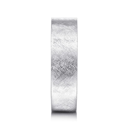 Ian - 14K White Gold 6mm - Men's Wedding Band in Brushed Finish