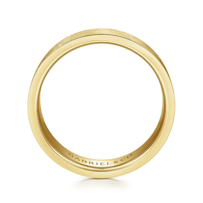 Ian - 14K Yellow Gold 6mm - Men's Wedding Band in Brushed Finish