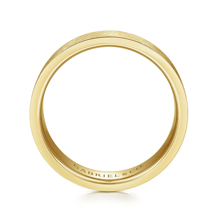 Ian - 14K Yellow Gold 6mm - Men's Wedding Band in Brushed Finish - Shot 2