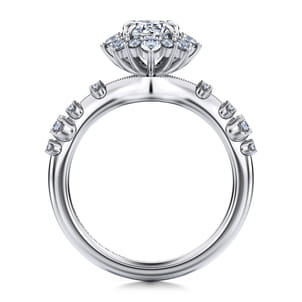 Idalia - 14K White Gold Fancy Halo Oval Diamond Engagement Ring