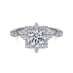 Idalia - Platinum Fancy Halo Round Diamond Engagement Ring