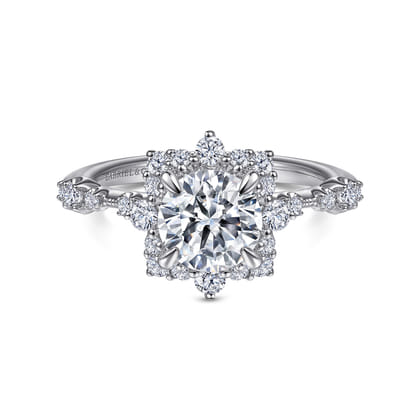 Idalia - Platinum Fancy Halo Round Diamond Engagement Ring