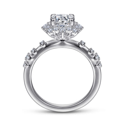 Idalia - Platinum Fancy Halo Round Diamond Engagement Ring