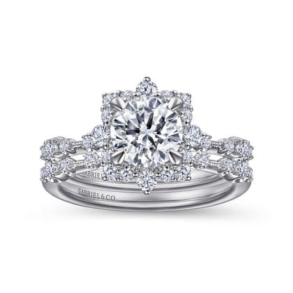 Idalia - Platinum Fancy Halo Round Diamond Engagement Ring