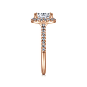 Idina - 14K Rose Gold Oval Halo Diamond Engagement Ring