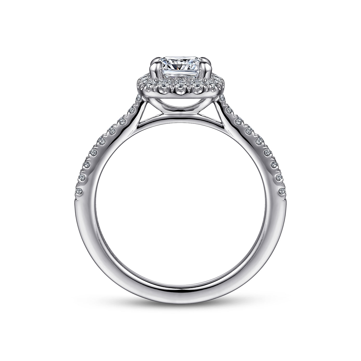 Idina - 14K White Gold Cushion Halo Diamond Engagement Ring