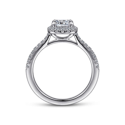 Idina - 14K White Gold Cushion Halo Diamond Engagement Ring