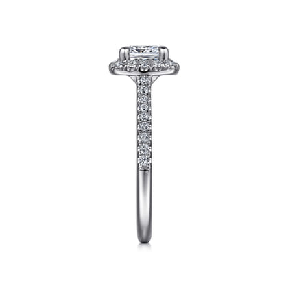 Idina - 14K White Gold Cushion Halo Diamond Engagement Ring