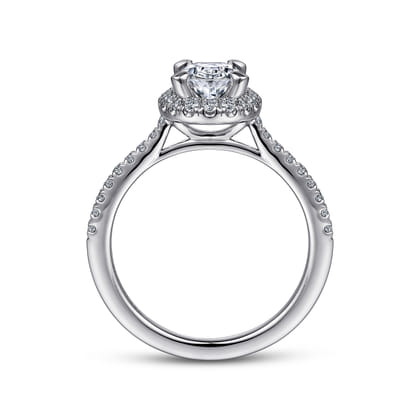 Idina - 14K White Gold Oval Halo Diamond Engagement Ring
