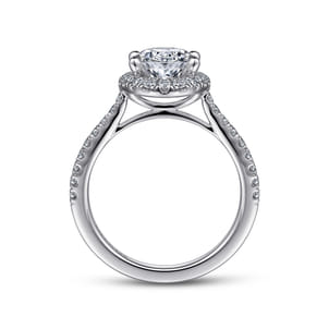 Idina - 14K White Gold Oval Halo Diamond Engagement Ring