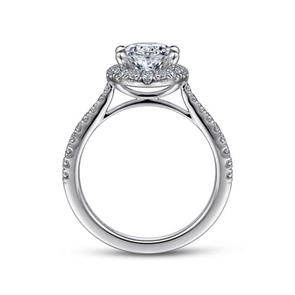 Idina - 14K White Gold Oval Halo Diamond Engagement Ring