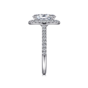 Idina - 14K White Gold Oval Halo Diamond Engagement Ring