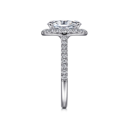 Idina - 14K White Gold Oval Halo Diamond Engagement Ring