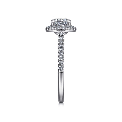 Idina - 14K White Gold Round Halo Diamond Engagement Ring