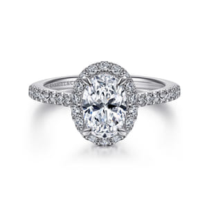 Idina - Platinum Oval Halo Diamond Engagement Ring