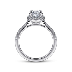 Idina - Platinum Oval Halo Diamond Engagement Ring
