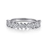 Straight Wedding Ring in 14k White Gold with Baguette Natural Diamond at Gabriel & Co.