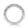 Straight Wedding Ring in 14k White Gold with Baguette Natural Diamond at Gabriel & Co.