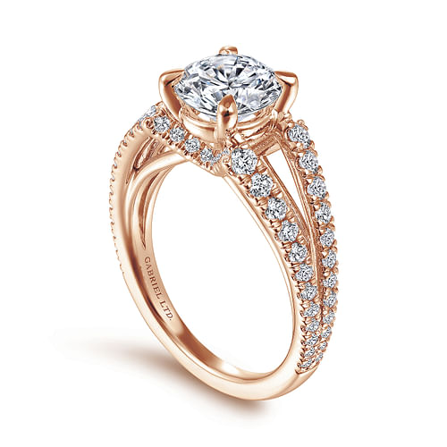 Ilaria - 18K Rose Gold Round Diamond Engagement Ring - 0.75 ct - Shot 3