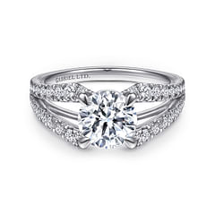 Ilaria - 18K White Gold Round Diamond Engagement Ring