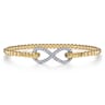 Infinity - 14K White and Yellow Gold Bujukan Diamond Infinity Bangle Bracelet - 0.3 ct