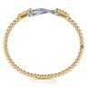 Infinity - 14K White and Yellow Gold Bujukan Diamond Infinity Bangle Bracelet - 0.3 ct