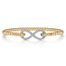 Infinity - 14K White and Yellow Gold Bujukan Diamond Infinity Bangle Bracelet - 0.3 ct