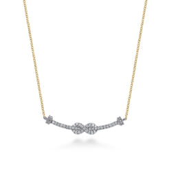 Infinity - 14K White and Yellow Gold Bujukan Diamond Infinity Bar Necklace
