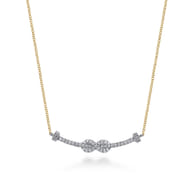 Infinity - 14K White and Yellow Gold Bujukan Diamond Infinity Bar Necklace