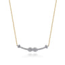 Infinity - 14K White and Yellow Gold Bujukan Diamond Infinity Bar Necklace - 0.26 ct