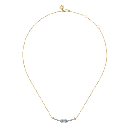 Infinity - 14K White and Yellow Gold Bujukan Diamond Infinity Bar Necklace