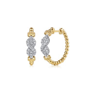 Infinity - 14K White and Yellow Gold Bujukan Diamond Infinity Intricate Hoop Earrings