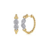 Infinity - 14K White and Yellow Gold Bujukan Diamond Infinity Intricate Hoop Earrings - 0.3 ct