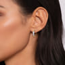 Infinity - 14K White and Yellow Gold Bujukan Diamond Infinity Intricate Hoop Earrings - 0.3 ct