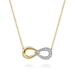 Infinity - 14K White and Yellow Gold Diamond Infinity Necklace