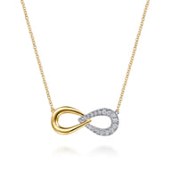 Infinity - 14K White and Yellow Gold Diamond Infinity Necklace