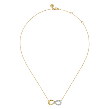 Infinity - 14K White and Yellow Gold Diamond Infinity Necklace