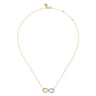 Infinity - 14K White and Yellow Gold Diamond Infinity Necklace - 0.24 ct