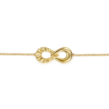 Infinity - 14K Yellow Gold Diamond Cut Infinity Chain Bracelet