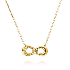 Infinity - 14K Yellow Gold Diamond Cut Infinity Necklace