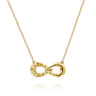 Infinity - 14K Yellow Gold Diamond Cut Infinity Necklace