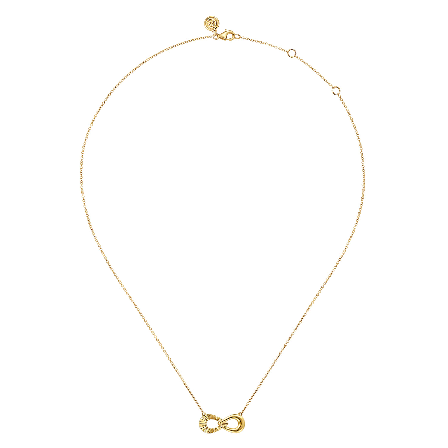 Infinity - 14K Yellow Gold Diamond Cut Infinity Necklace