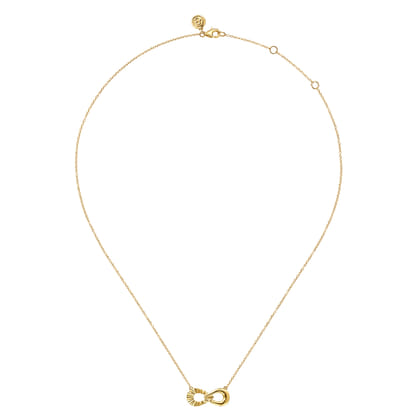 Infinity - 14K Yellow Gold Diamond Cut Infinity Necklace